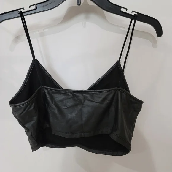 Faux Pleather Black Crop Top​ - Picture 8 of 10